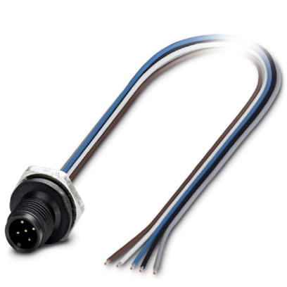 Phoenix Contact M12 Contact Carrier - Plug; SACC-E-M12MS-5CON-M16/0;5 P; Male; 5-Pin; 5-Wire; A - Standard Key; Front Mount; 0.5m Lead Wire